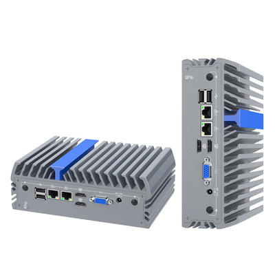 N100 Mini Computer 2 Lan 2 USB 2.0 VESA Mount Linux Mini Pc para Programação