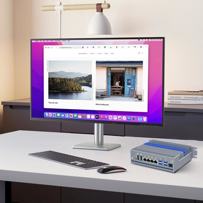 PC de escritório industrial sem ventilador 12a geração I5 I7 com tela dupla DP